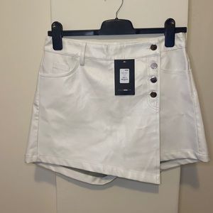 White leather fashion nova x cardi b skort